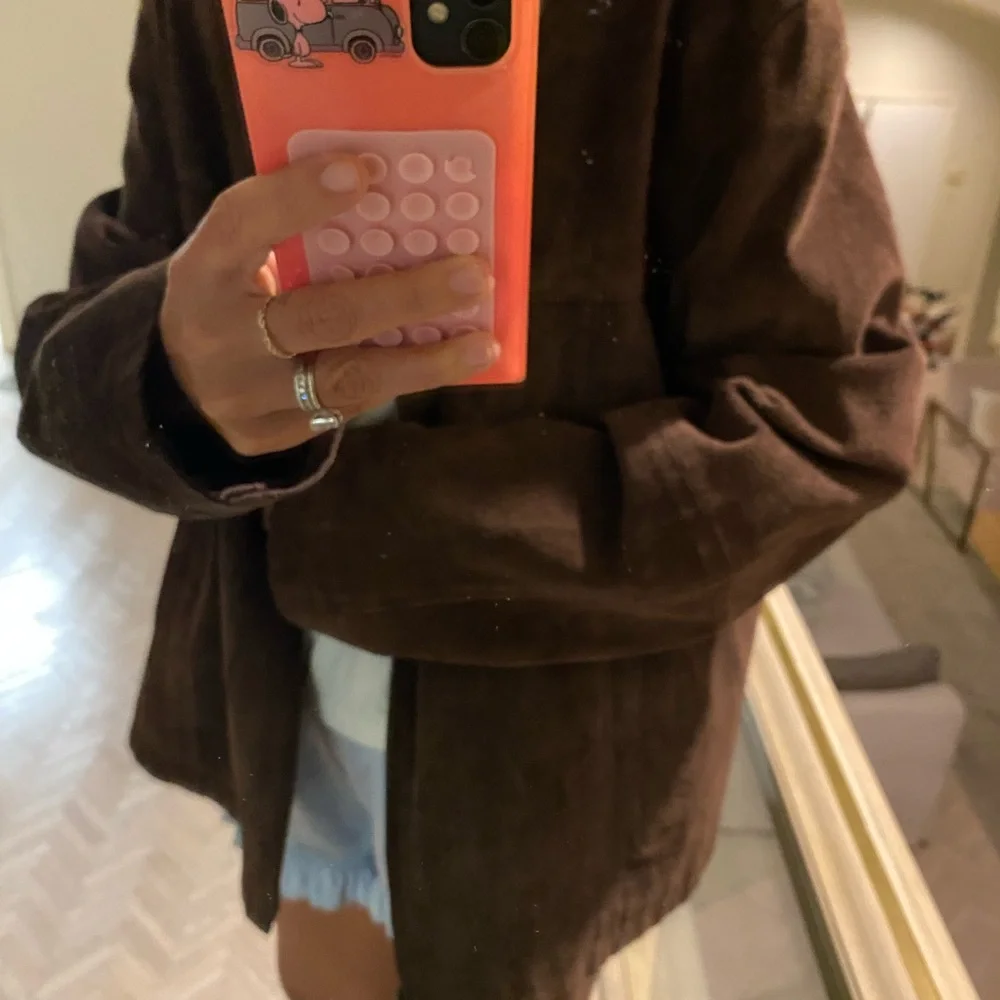 Claiborne Chocolate Brown Suede Coat - Picture 3 of 7